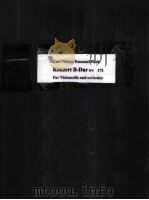 CARL PHILIPP EMANUEL BACH KONZERT B-DUR FUR VIOLONCELLO UND ORCHESTER WV 171 PDF电子版封面