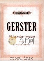 OTTMAR GERSTER KONZERT FUR VIOLONCELLO UND KLEINES ORCHESTER     PDF电子版封面     
