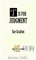 J IS FOR JUDGMENT 1993 PDF电子版封面 0805019359