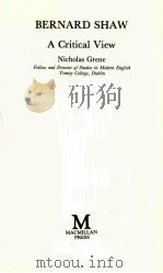 BERNARD SHAW A GRITICAL VIEW（1984 PDF版）