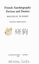 FRENCH AUTOBIOGRAPHY: DEVICES AND DESIRES（1993 PDF版）