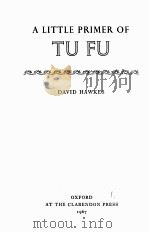 A LITTLE PRIMER OF TU FU（1967 PDF版）