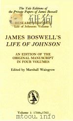 JAMES BOSWELL'S LIFE OF JOHNSON VOLUME 1: 1709-1765（1994 PDF版）