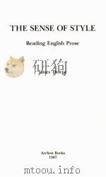 THE SENSE OF STYLE READING ENGLISH PROSE（1987 PDF版）