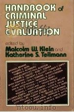 HANDBOOK OF CRIMINAL JUSTICE EVALUATION 1980 PDF电子版封面 0803910525