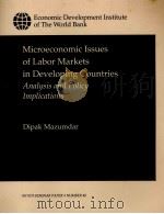 MICROECONOMIC ISSUES OF LABOR MARKETS IN DEVELOPING COUNTRIES 1989 PDF电子版封面 0821311832 DIPAK MAZUMDAR