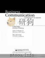 BUSINESS COMMUNICATION:A FRAMEWORK FOR SUCCESS 1999 PDF电子版封面 0324014155