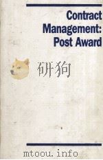 CONTRACT MANAGEMENT:POST AWARD（1987 PDF版）