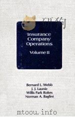 INSURANCE COMPANY OPERATIONS:VOLUME II 1984 PDF电子版封面