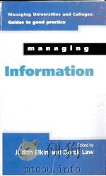 MANAGING INFORMATION 1999 PDF电子版封面 0335203396