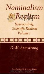 NOMINALISM AND REALISM UNIVERSALS AND SCIENTIFIC REALISM VOLUME 1（1980 PDF版）