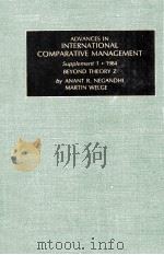 ADVANCES IN COMPARATIVE MANAGEMENT A RESEARCH ANNUAL 1984 PDF电子版封面 0892322519