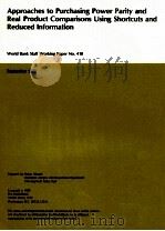 APPROACHES T OPURCHASING POWER PARITY AND REAL PRODUCT COMPARISONS USING SHORTCUTS AND REDUCED INFOR（1980 PDF版）