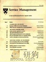 SERVICE MANAGEMENT 1969 PDF电子版封面