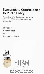 ECONOMETRIC CONTRIBUTIONS TO PUBLIC POLICY（1978 PDF版）