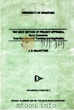 THE OECD METHOD OF PROJECT APPRAISAL PDF电子版封面 090194534X