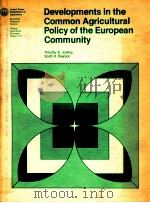 DEVELOPMENTS IN THE COMMON AGRICULTURAL POLICY OF THE EUROPEAN COMMUNITY（1982 PDF版）