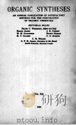 ORGANIC SYNTHESES VOL.Ⅻ 1932（1932 PDF版）