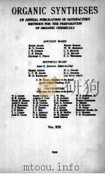 ORGANIC SYNTHESES VOL.XIX 1939（1939 PDF版）