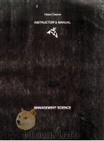 INSTRUCTOR'S MANUAL MANAGEMENT SCIENCE（1982 PDF版）