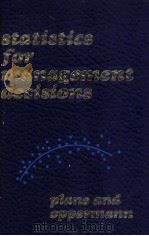 STATISTICS FOR MANAGEMENT DECISIONS 1977 PDF电子版封面 0256018146