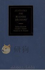 STATISTICSFOR BUSINESS DECISIONS（1959 PDF版）