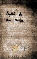 ENGLISH FOR HOME READING（1963 PDF版）