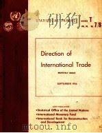 DIRECTION OF INTERNATIONAL TRADEMONTHLYISSUE 1956 PDF电子版封面
