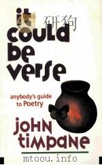 IT COULD BE VERSE:ANYBODY'GUIDE TO POETRY 1993 PDF电子版封面 0898157773 JOHN TIMPANE