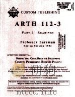 CUSTOM PUBLISHING ARTH 112-3 PART 1 READINGS 1993 PDF电子版封面