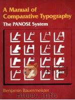A MANUAL OF COMPARATIVE TYPOGRAPHY THE PANOSE SYSTEM（1987 PDF版）
