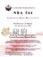 NBA 544 SEMINAR IN BANK MANAGEMENT（ PDF版）