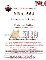 NBA 554 INTERNATIONAL FINANCE PDF电子版封面