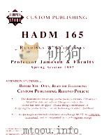 HADM 165 READINGS GUIDELINES（ PDF版）
