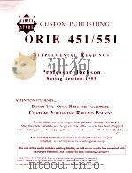 ORIE 451/551 SUPPLEMENTAL READINGS（ PDF版）