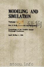 MODELING AND SIM ULATION VOLUME 12 PART 3（1973 PDF版）