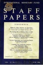 INTERNATIONA MONETARY FUND STAFF PAPERS（1986 PDF版）