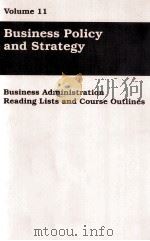 VOLUME 11 BUSINESS POLICY AND STRATEGY（1990 PDF版）