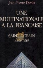 UNE MULTINATIONALE A LA FRANCAISE 1989 PDF电子版封面