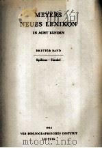 MEYERS MEUES LEXIKON IN ACHT B?NDEN DIRITTER BAND 1962 PDF电子版封面