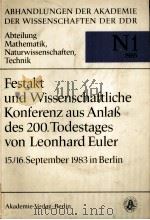 FESTAKT UND WISSENSCHAFTLICHE KONFERENZ AUS ANLAB DES 200. TODESTAGES VON LEONHARD EULER（1985 PDF版）