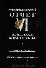 СТЕНОГРАФИЧЕСКИЙ ОЕЧЕТ VI КОНГРЕССА КОМИНТЕРНА ВЫПУСК 6 1929 PDF电子版封面