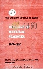 Catalogue Number:Part XII College of Natural Sciences 1979-1981（1979 PDF版）