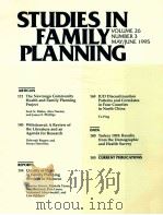 STUDIES IN FAMILY PLANNING VOLUME 26 NUMBER 3 MAY/JUNE 1995 PDF电子版封面