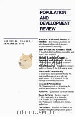 POPULATION AND DEVELOPMENT REVIEW VOLUME 22 UNUBER 3 SEPTEMBER 1996 1996 PDF电子版封面