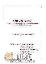 CHS 211 A & B WINTER QUARTER 1999 PDF电子版封面
