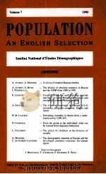 POPULATION AN ENGLISH SELECTION VOLUME 7  1995（ PDF版）