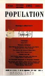POPULATION 47°ANNEE NOVEMBRE DECEMBRE 1996 NUMERO 6     PDF电子版封面     