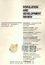 POPULATION AND DEVELOPMENT REVIEW VOLUME 16 NUMBER 4 DECEMBER 1990 PDF电子版封面