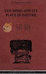 THE MIND AND ITS PLACE IN NATURE 1925 PDF电子版封面 0415225523 C D BROAD